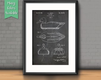 Duck Decoy Patent Poster, Gifts for Hunters, Duck Hunting, Sports, Cabin decor, Sports