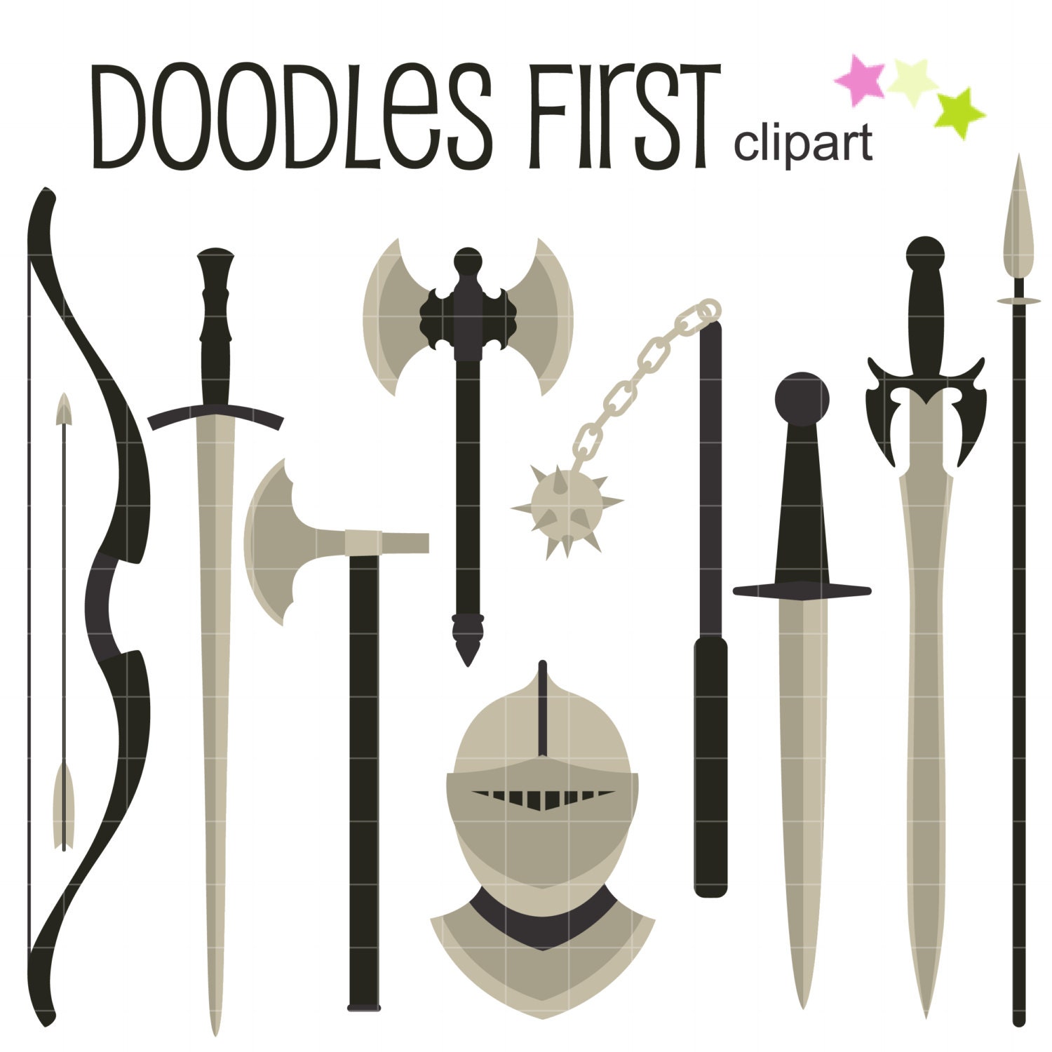 Types of medieval weapons picture