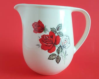 Vintage milk jug | Red rose jug | Kitsch decor | Valentines gift