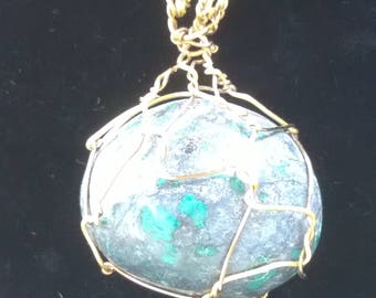 Chrysocolla wisdom pendant