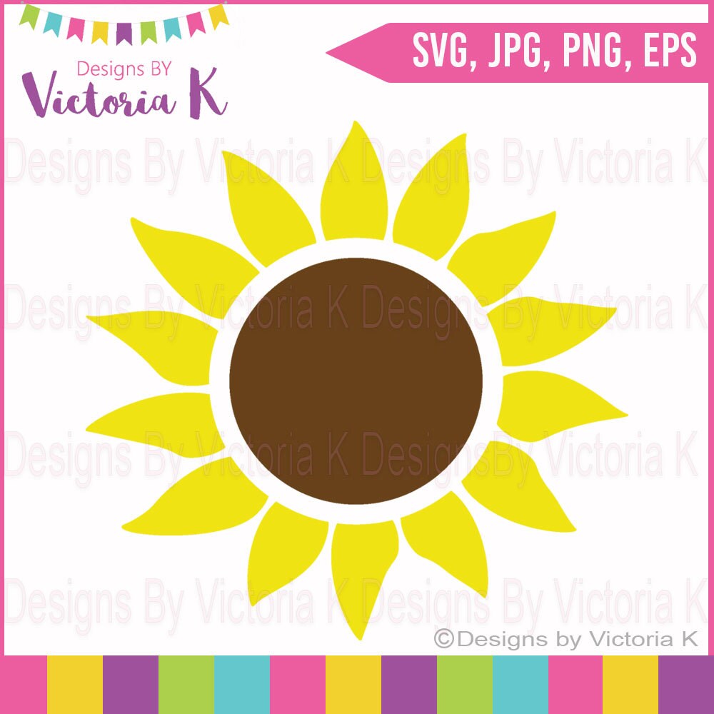 Download Sunflower Monogram svg File SVG PNG EPS Files Cricut