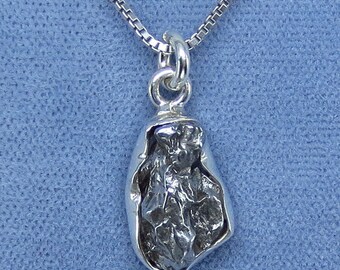 Small Meteorite Campo del Cielo Necklace #2 - Sterling Silver - M140833 - Free Shipping