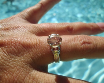Oregon Faceted Sunstone Sterling Ring Size 7