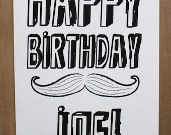 Personalised Mustache Birthday Card