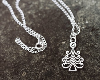 Silver Christmas Tree Necklace