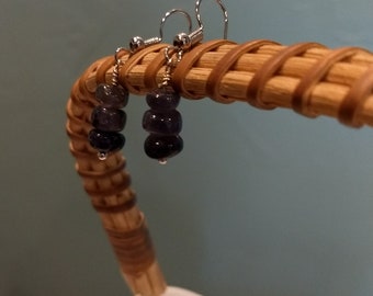 Tanzanite stacked earrings