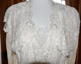 Vintage Ivory Lorrie Kabala Lace Suit, Lace Skirt & Jacket, Ivory Lace Bridal Suit, 3 Piece Lace Suit, Vintage Lace Suit, Mother of Bride