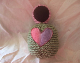 Knitted Waldorf Steiner cushion baby doll