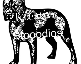 Full body pit bull zentangle