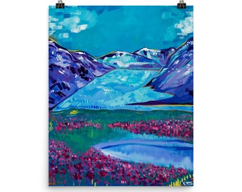 Matte Mendenhall Glacier, Juneau print | Alaska Painting