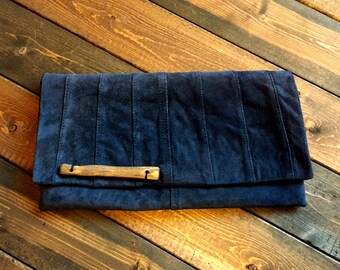 Repurposed Suede Clutch