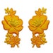 Marigold Yellow Flower Patch - Floral Iron on Applique - Embroidery - Sew on, Glue on - Fabric Decoration - 6 x 12 cm - 1 pair (F-372)