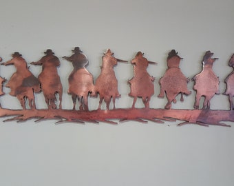 Western Cowboys Metal Art/Home Decor/Western Wall Hanging/Outdoor Art