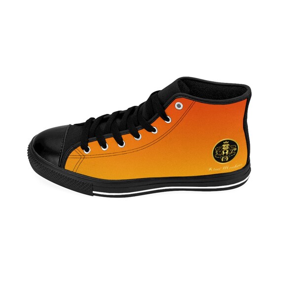 By King Monkey Products Mens High-Top Sneakers - Fire Orange