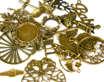 GRAB BAG- Mixed lot of over 15 bronze charms