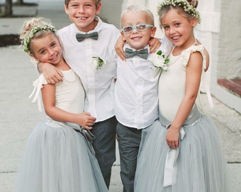 Girls Gray tutu, Girls Dove Grey Long Tulle Skirt , Gray Tutu, Tulle skirt , Girls Tutu, Silver tulle skirt, Full length tulle skirt