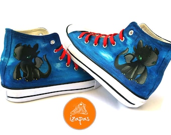 Dragon Shoes Hand Painted High Top Boots