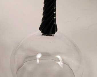 Set of 10 Vintage Black Amethyst Twisted Stem Wine Glasses