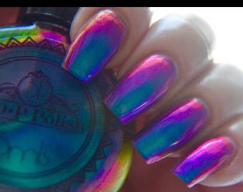 P•O•P Polish "Slick Like That" Nail Polish Quick Dryt with Sifting Oil Slick 360 DuoChrome Mirror MultiChrome
