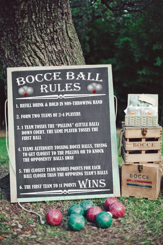 Bocce Ball Rules Bocce Ball Sign Poster Outdoor Party Games