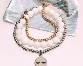 Charme de cils oeil sur votre choix de Bracelet