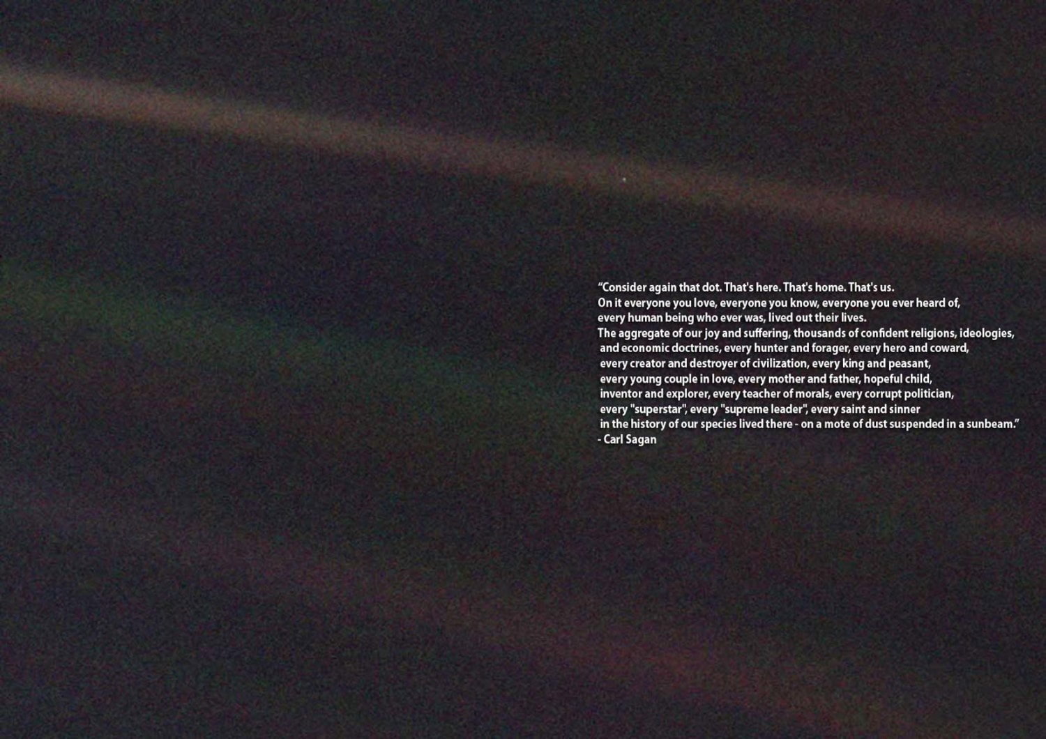Carl Sagan Pale Blue Dot Quote. Space Print/Poster.