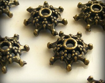 Antique Brass Bead Caps 9mm (18 pcs) Z-N1030-AB