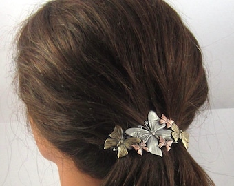 Butterfly French Barrette 80mm- Butterflies- Hair Accessory-Barrettes and Clips-