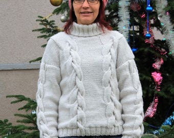 sweater and hat hand knitted wool