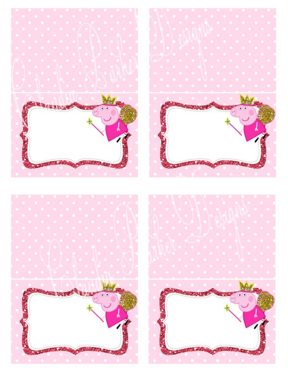Items similar to Peppa Pig Food Labels, DIY Printable, Peppa Pig tent labels, Peppa Pig buffet ...