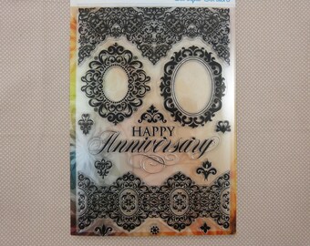 Set de tampons transparents, baroque, anniversaire