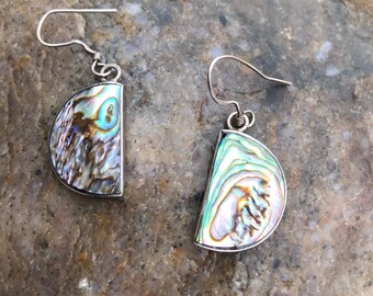 Beautiful Vintage Abalone Sterling Silver Earrings