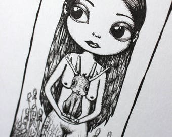 POWER TO PROTECT artwork graphic original India ink on paper 200 g/m2 KriSoft