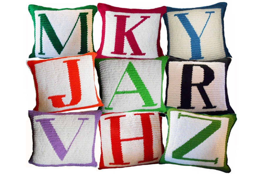Letter Crochet Pillow