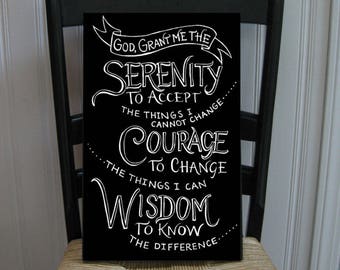 Decorative Serenity Prayer Handpainted Wood Sign 16 x 10.5