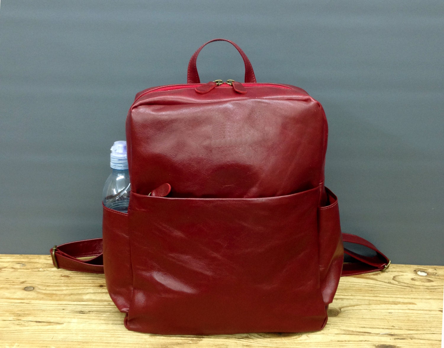 red small backpack