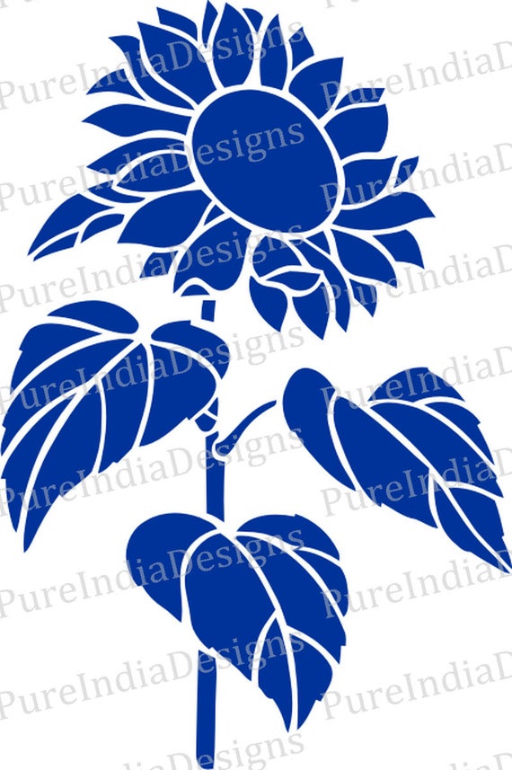 Sunflower Stencil Svg, Sunflower Laser cutting, Digital ...