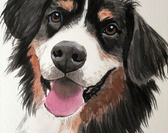 Custom pet portrait painting Watercolor pet portrait Dog portrait Custom pet painting Custom dog portrait Original painting