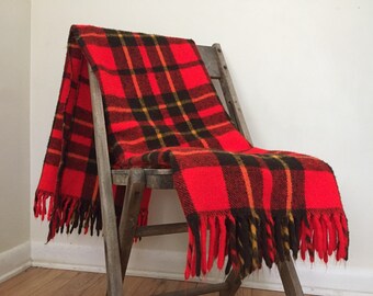 Vintage Faribo Faribault plaid wool blanket