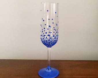 Blue Bubbles Champagne Flute