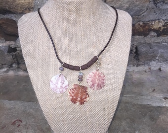 Scallop shell necklace