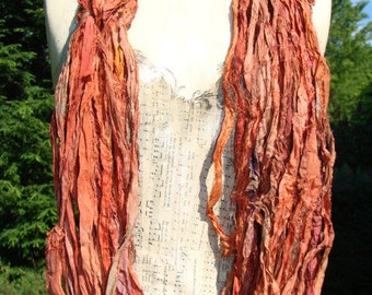 Beautiful Reddish Brown Sari Ribbon 100 Gram Skein