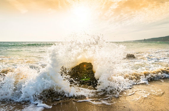 IMPACT. Seascape Print, Tarifa, Spain, Waves Breaking, Photographic Print, Ocean Art