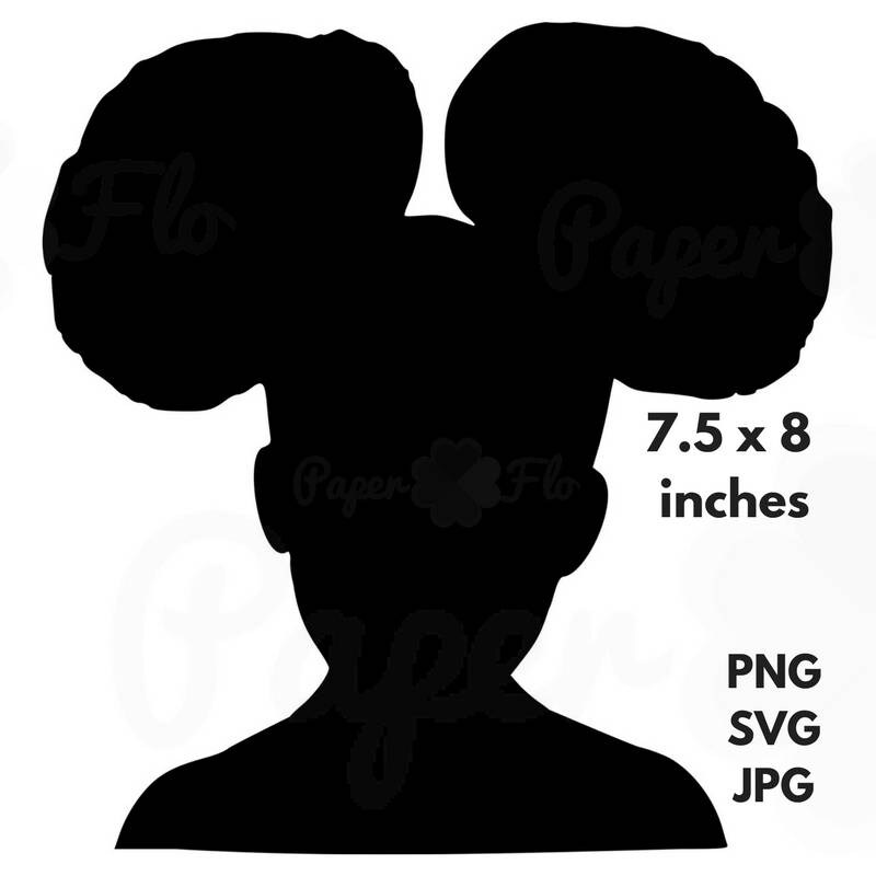 Download Girl afro puffs SVG silhouette clip art Black girl afro puff