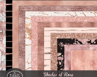 Rose Gold Digital Paper, RoseGold Foil, Blush, Pink Glitter Marble Digital paper, Rose Gold Planner, Rose Gold Texture Background Scrapbook