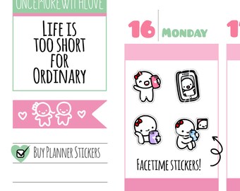 Munchkins - FaceTime or Skype Planner Stickers (M248)