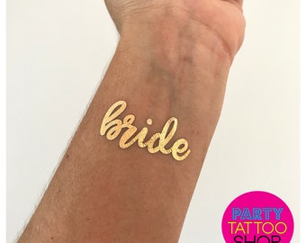 Bachelorette party tattoos bachelorette tattoos, bride tribe tattoos, bachelorette tattoo, bridesmaid gifts, gold foil tattoos, hen do