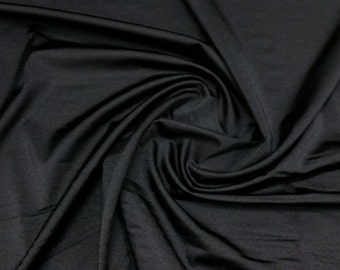 Black - Plain Lycra Spandex Stretch Fabric Material - 150cm (59") wide per metre / half
