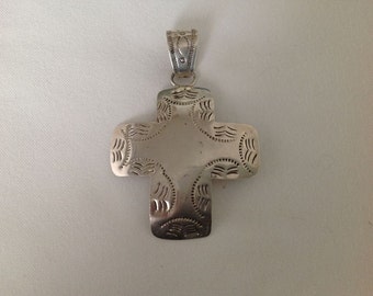 Vintage Sterling Mexican Cross Pendant Marked