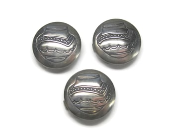 Lot of 3 Vintage Native American Sterling Button Covers